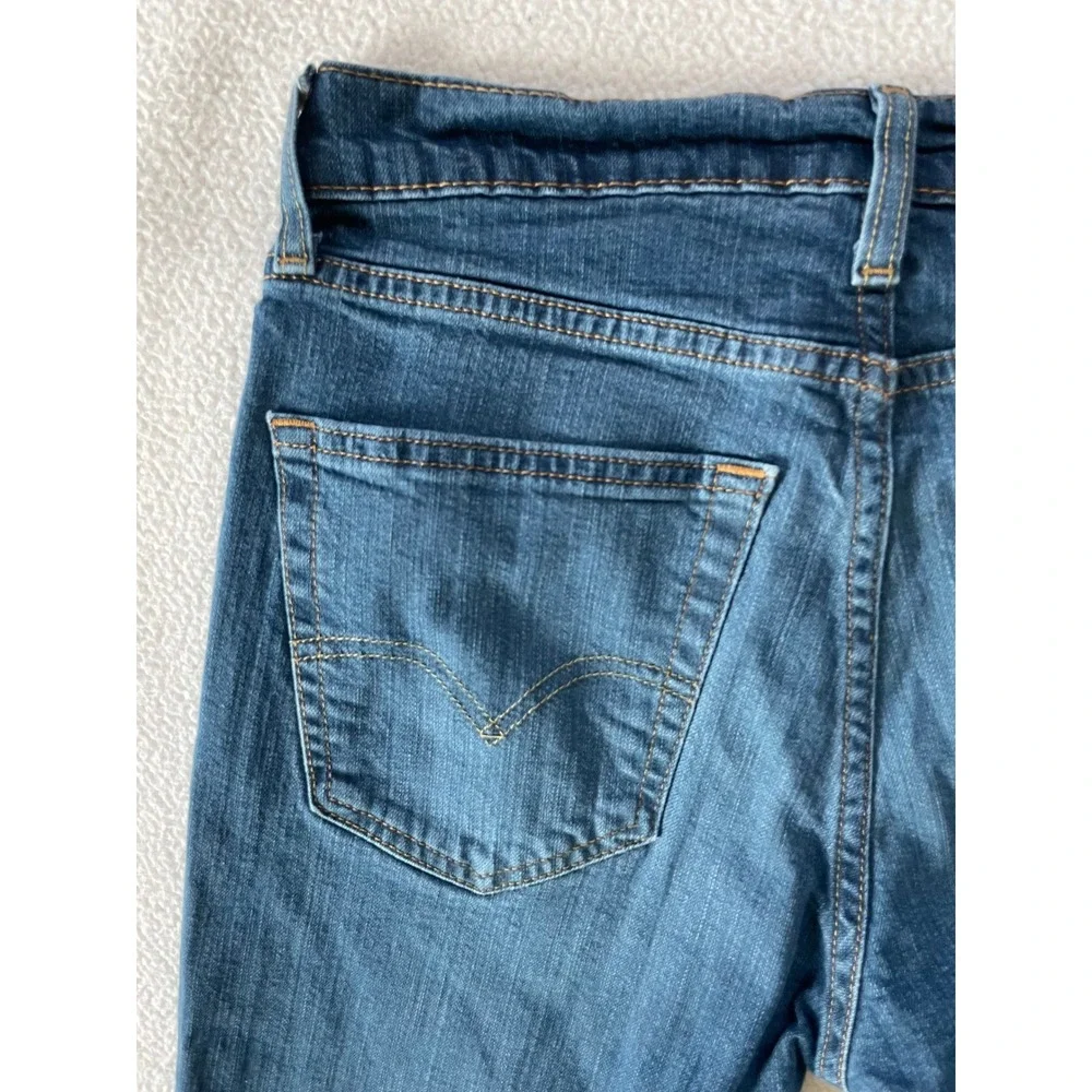 Levis Mens 30x30 (30x28) 514 Straight Fit Jeans Blue Stretch Denim Fade Whiskers